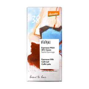 Vivani Čokoláda Vivani mléčná Espresso Milk 38% 90g BIO